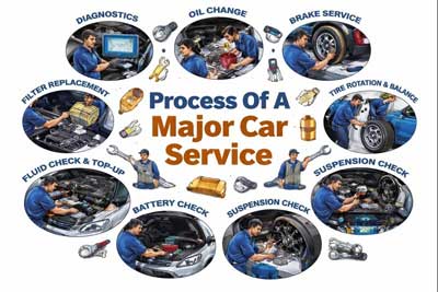 Process Of Full Or Major Car Service